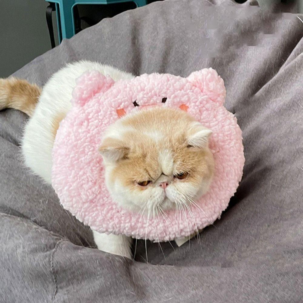 Plush Anti-Bite Surgery Wound Collar Cat Recovery Collar Neck Protective Cone Elizabeth Collar