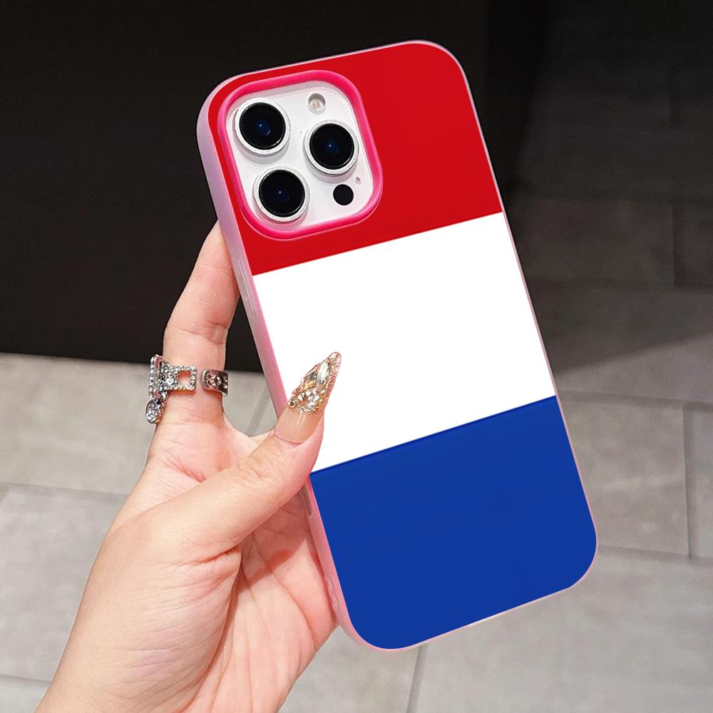 

Netherland Dutch Flag Jelly Double layer Rose Red Mobile Phone Case for iPhone 17 16 15 14 13 12 11 Air Pro Max Plus Protective iPhone Air