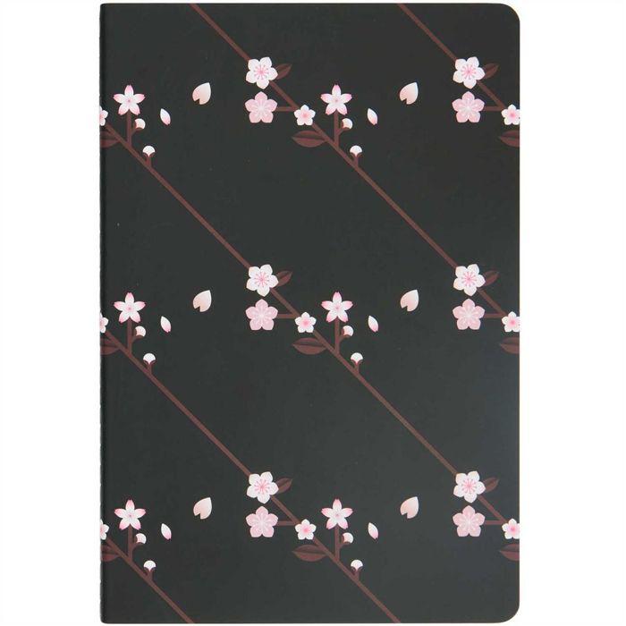 Notebooks - RICO DESIGN - Sakura - Pink and Black - 14.5 X 21 Cm - Single Line Ruling
