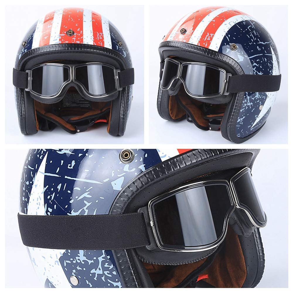 HONCENMAX Vintage Goggles, Anti-Fog UV Protection, Motorcycle Goggles, PC Lens, Multi-Purpose Use, Protective Glasses,