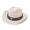 Vintage bull's head western cowboy hat children's hot-selling straw big-brimmed jazz hat summer outdoor visor men