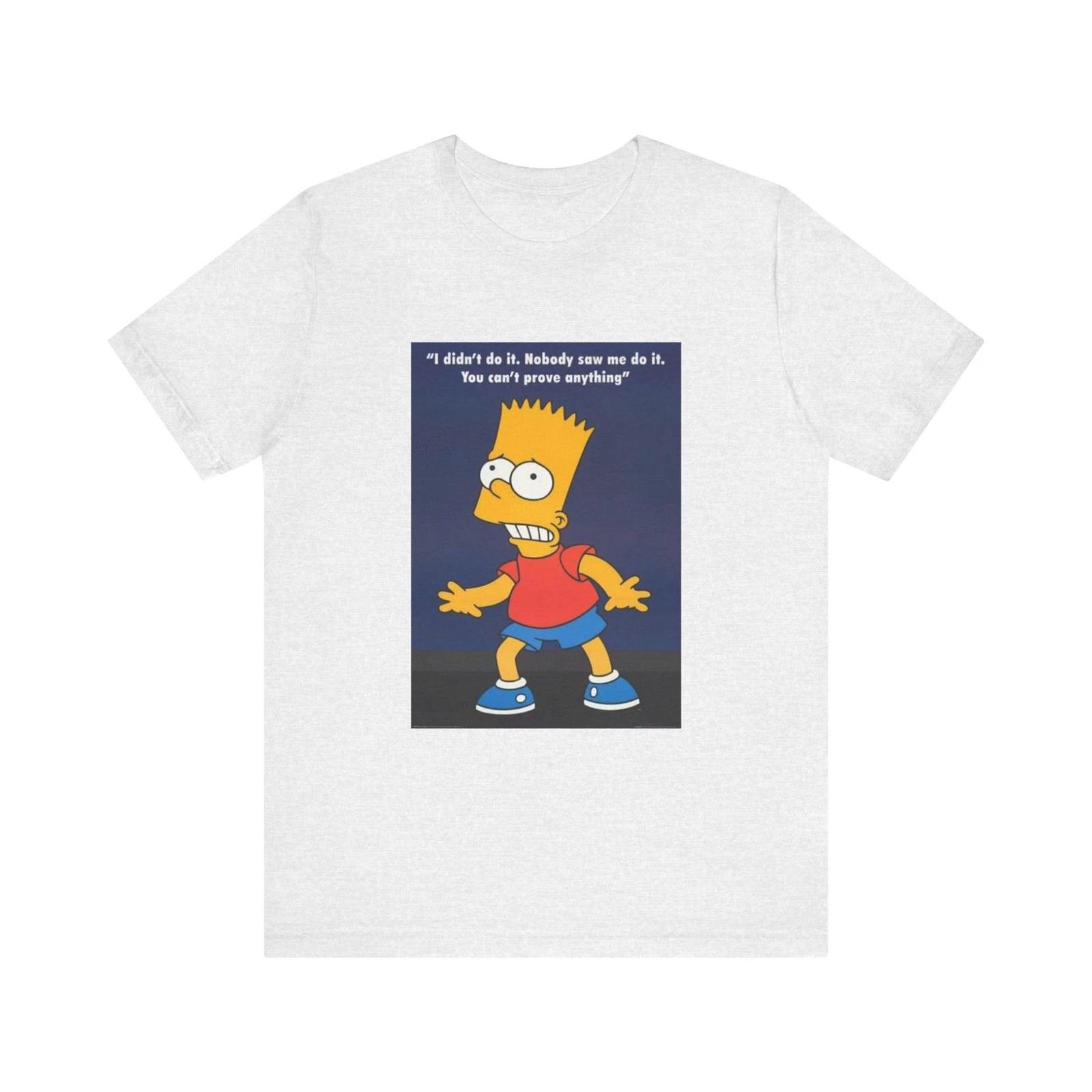 Funny Bart Simpson Tee - I Didn t Do It Classic Quote - Short Sleeve Shirt L
