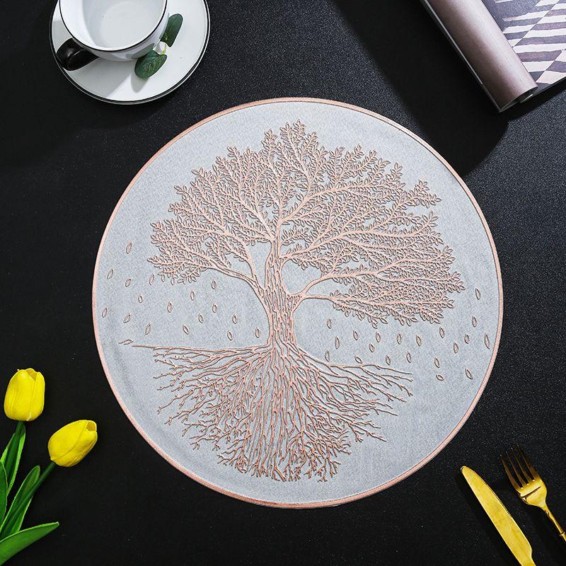 

Коврик для стола ПВХ с горячим тиснением, изоляция, антиожоговый, декоративная ваза, коврик для дерева, водонепроницаемый 38cm;2PCS