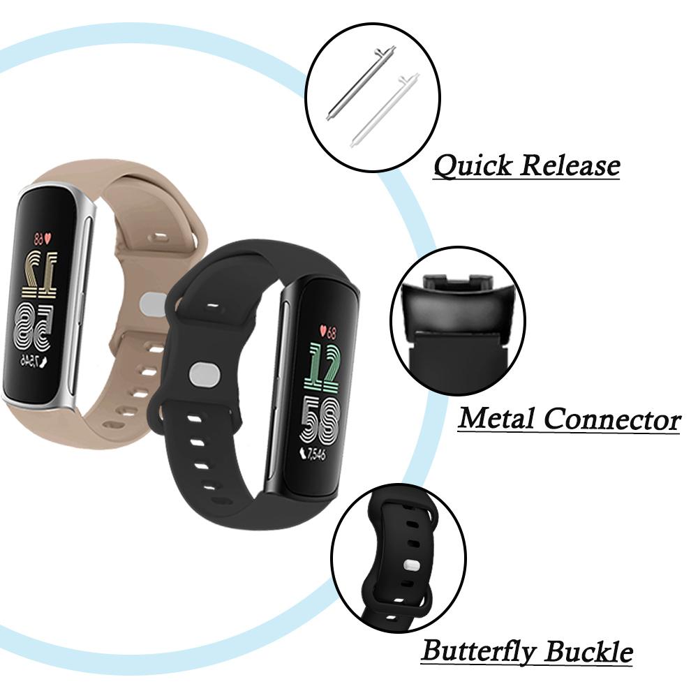 Cinturino con Fibbia a Farfalla per Charge 6 Uomini Donne Silicone Traspirante Cinturino da Polso per Fitbit Charge 6 5 Cinturino di Ricambio per Smartwatch