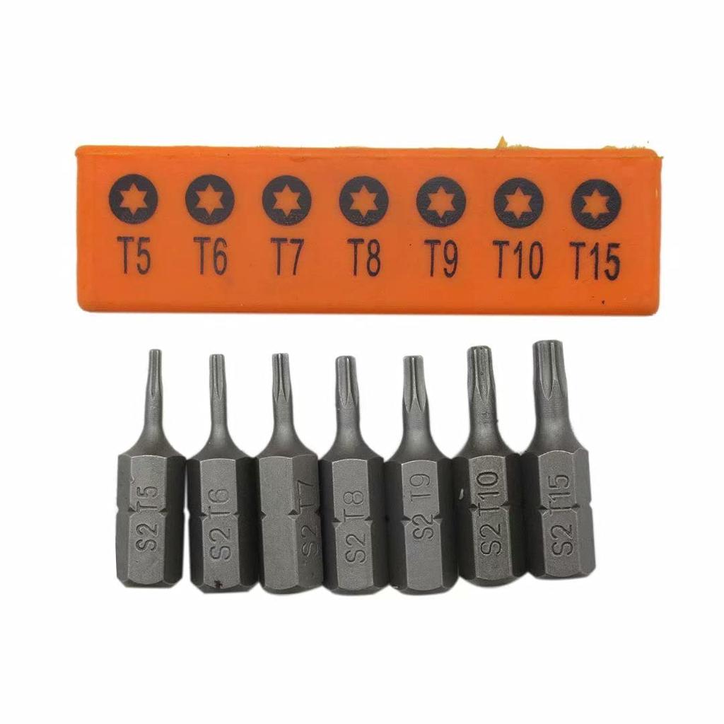 Professional 14-Piece Tamper Resistant Star Bits, S2 Alloy Steel, T5 - T40 Security Torx Bit Set