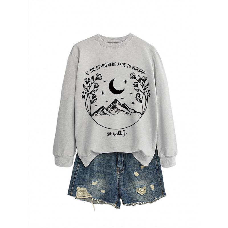 Women's Fashion Starry Round Neck Hoodie