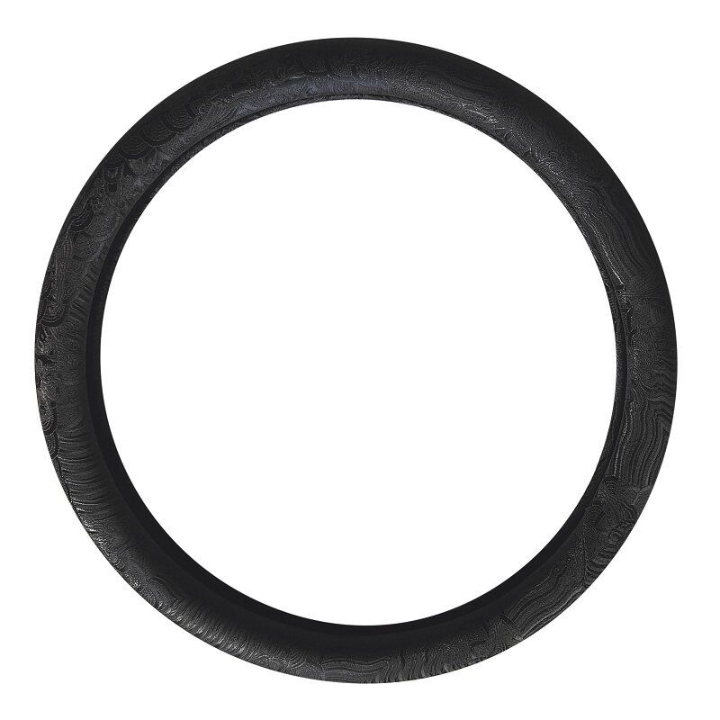

JDM Retro Brocade Car Steering Wheel Cover National Trendy Style Cool Modification Embroider Creative Non-Slip All Year Round Neutral Black Brocade Round