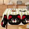 Cartoon Cat Printed Tablecloth for Dining High-Quality Pvc Waterproof Oil-Proof Table Mat Soft Lovely Pattern Home Decoration