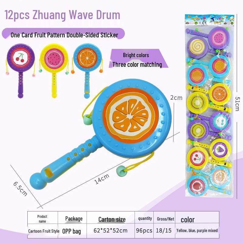 Cartoon Plastic Baby Rattle - Novelty Shake Drum Toy for Early Education