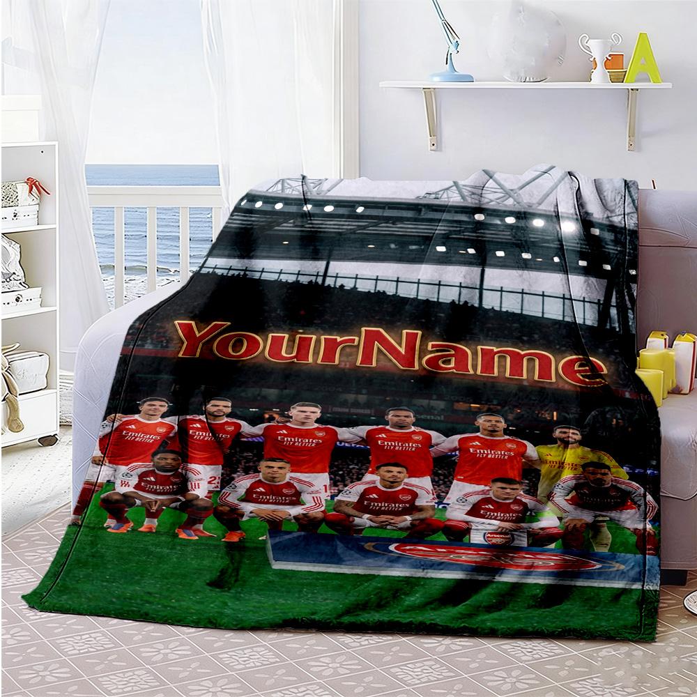 Arsenal Customize Text Blanket Cozy Personalized Blanket Durable Comfort Perfect for Office Couch Picnics Bed Ideal for All Seasons
