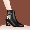 Fashion Autumn Winter Booties Leather Fleece-Lined Work Ankle Boots for Women Warm On Promotion Boot New In Rock Hot Woman Short Shoes