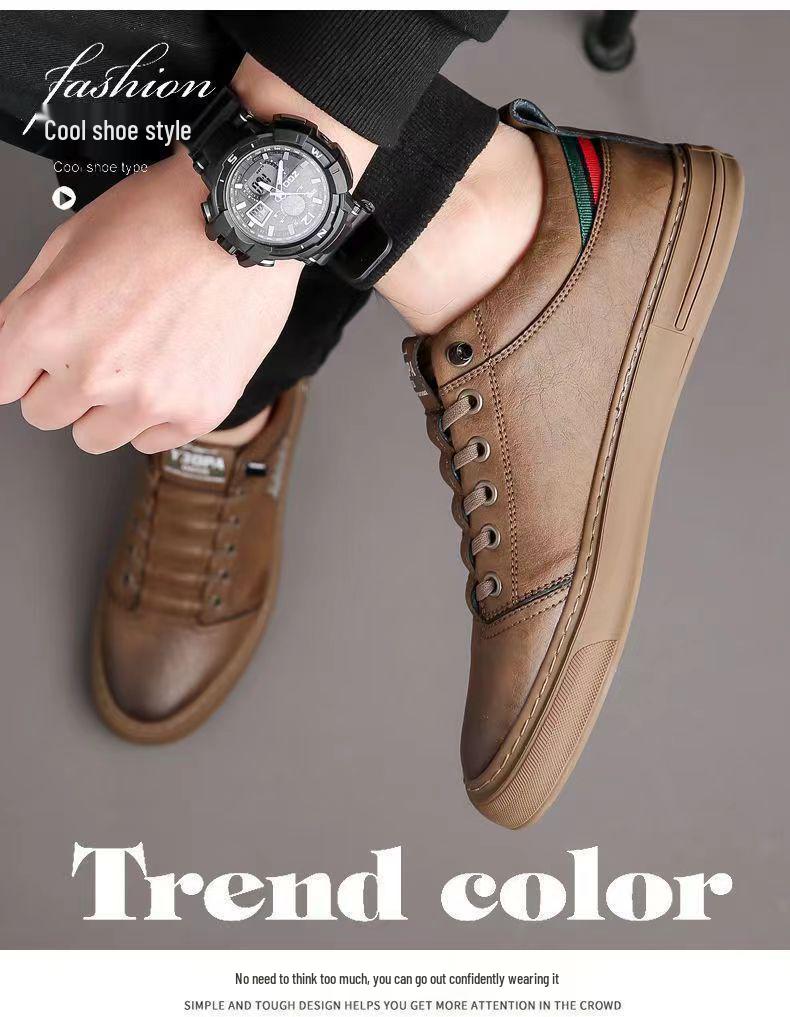 Men's Summer Breathable White Lace-Up Soft Sole Sneakers