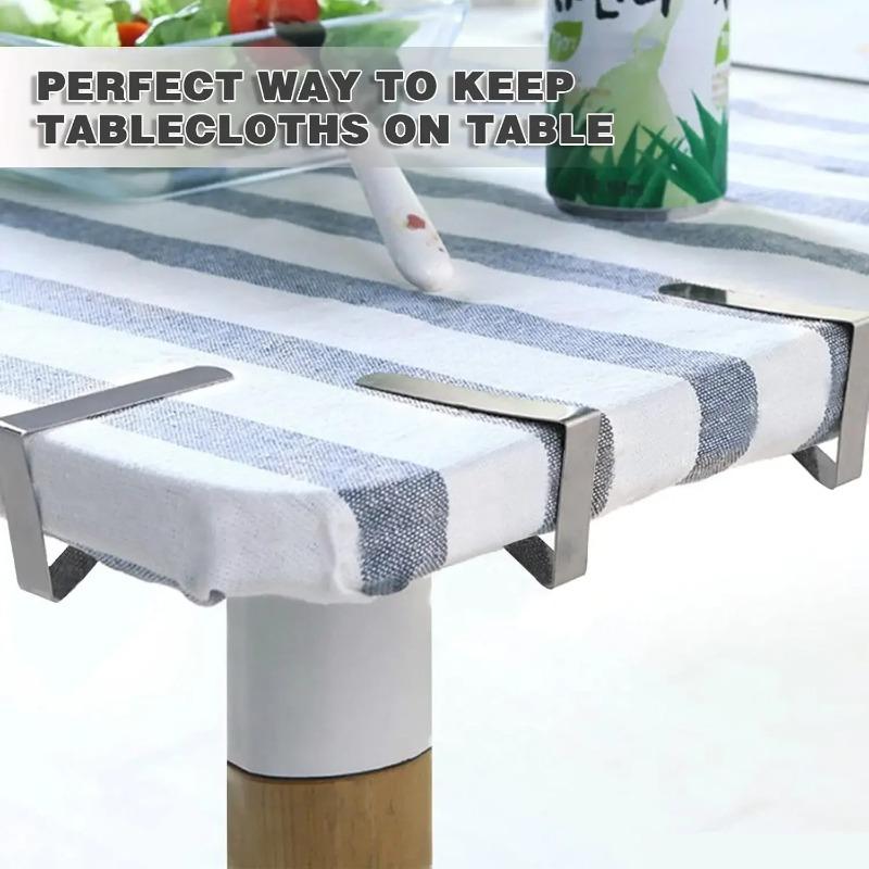12Pcs Tablecloth Clips-Picnic Table Cloth Clips-Stainless Steel Table Cloth Cover Clamps-Table Clips for Weddings Party