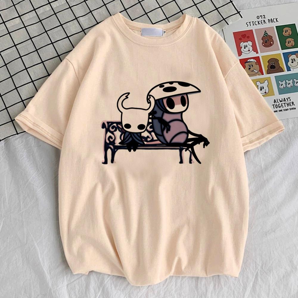 Hollow Knight Silksong Pattern Print TShirt HipHop Retro Anime Womens Clothing Comfortable Breathable and Soft Cotton