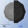 Fully Automatic Curved Hook Wooden Handle Umbrella Enlarged Thickened Black Glue Three-fold Wind Rain Resistan Business Umbrella