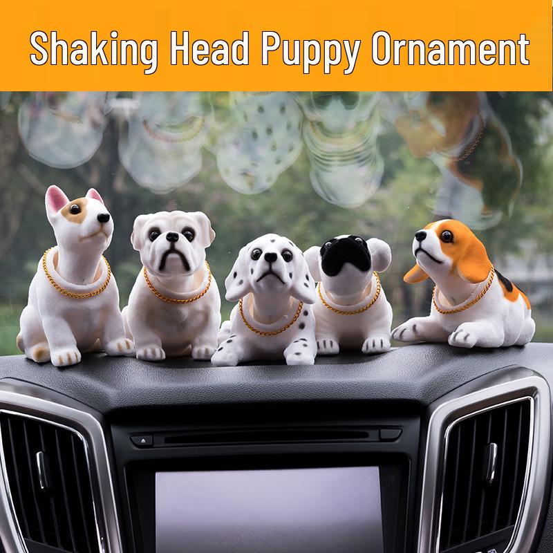 Resin Shaking Head Dog Figurine Car Ornament