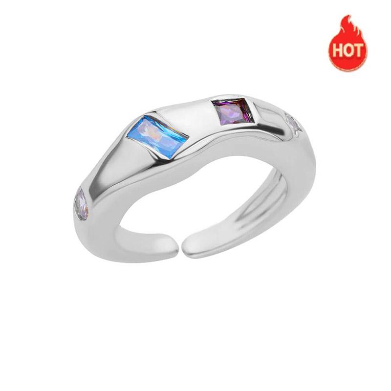 

Кольца из нержавеющей стали с нерегулярными камнями серебристого цвета для женщин, помолвочные кольца с цирконием в форме сердца, эстетические украшения, подарки для девушек