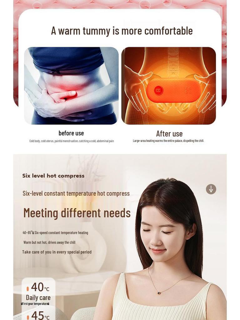 Cozy Uterus Heating Belt & Cartoon Doll: Vibration Massage & Lumbar Support Hot Compress - Perfect Period Comfort Gift.