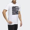 adidas T Shirts Men's White Crew Neck Moderate Straight Fit FM6102