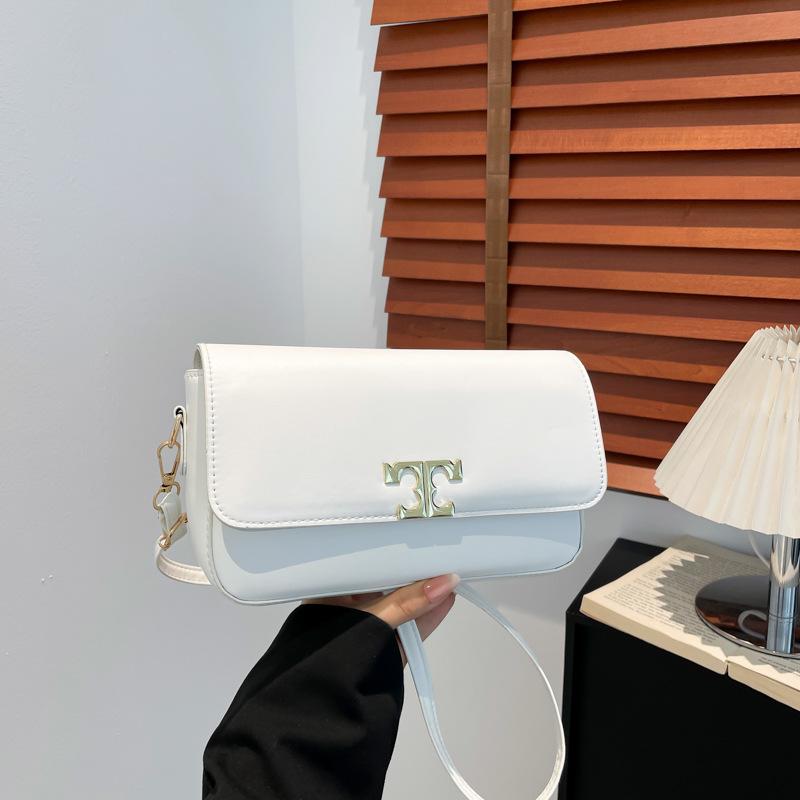 Премиальная текстура Ретро Маленькая сумка Женская Сотня Сумка через плечо Одноплечевая Подмышечная Маленькая квадратная сумка белый