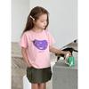 Pure Cotton Printed Korean Style Brand Children's Clothing Short-Sleeved T-Shirt 2024 Summer Girls' Base Shirt 27Home Baby Clothes