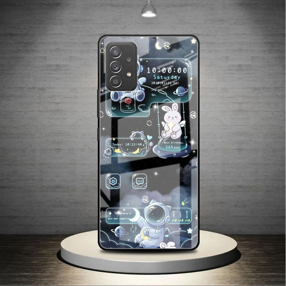 

Чехол из стекла с изображением астронавта для Samsung Galaxy A52 A71 A50 A51 A70 A21s A31 A72 A10 A12 A30 A22 5G Phone Cover Samsung A30