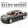 1/24 Bentley Mulsanne Alloy Car Diecasts & Toy Vehicles Car Model Sound and Light Pull Back Car Toys for Kids Gifts