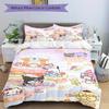 3pcs Ice Cream Shop POCHACCO Quilt Set - Soft and Comfortable Bedroom, Guest Room and Dorm Decor Bedding Set 1 Quilt Cover + 2 Pillowcases.W052