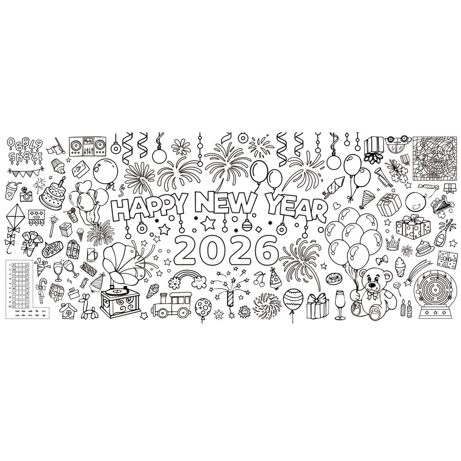 

Раскраска-плакат 30 X 72 дюйма Бумажная раскраска-скатерть для детей Большой плакат для раскрашивания для детей Домашняя вечеринка One Size