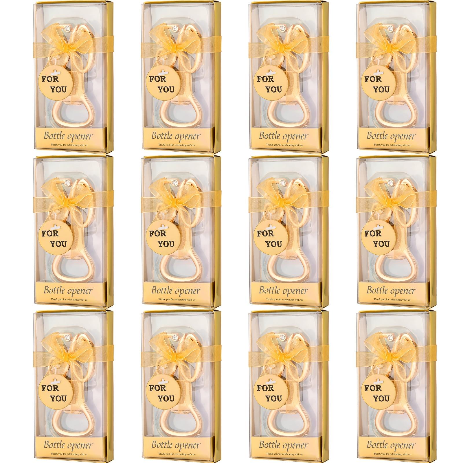 

Набор из 12 золотых открывалок для бутылок на 50-летие, элегантные металлические сувениры для вечеринок с украшением в виде банта, универсальные праздничные подарки для свадеб, девичников 12pcs золотистый