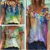 Women's Fashion Casual Short Sleeve V Neck Blouses & Shirts