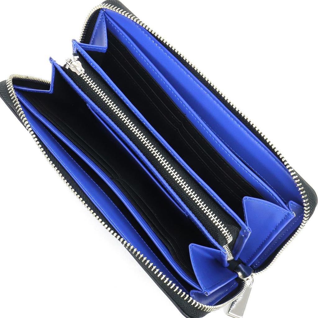 Lanvin en Bleu Round Zip Long Wallet with Coin Purse, Rouge, 516606, White