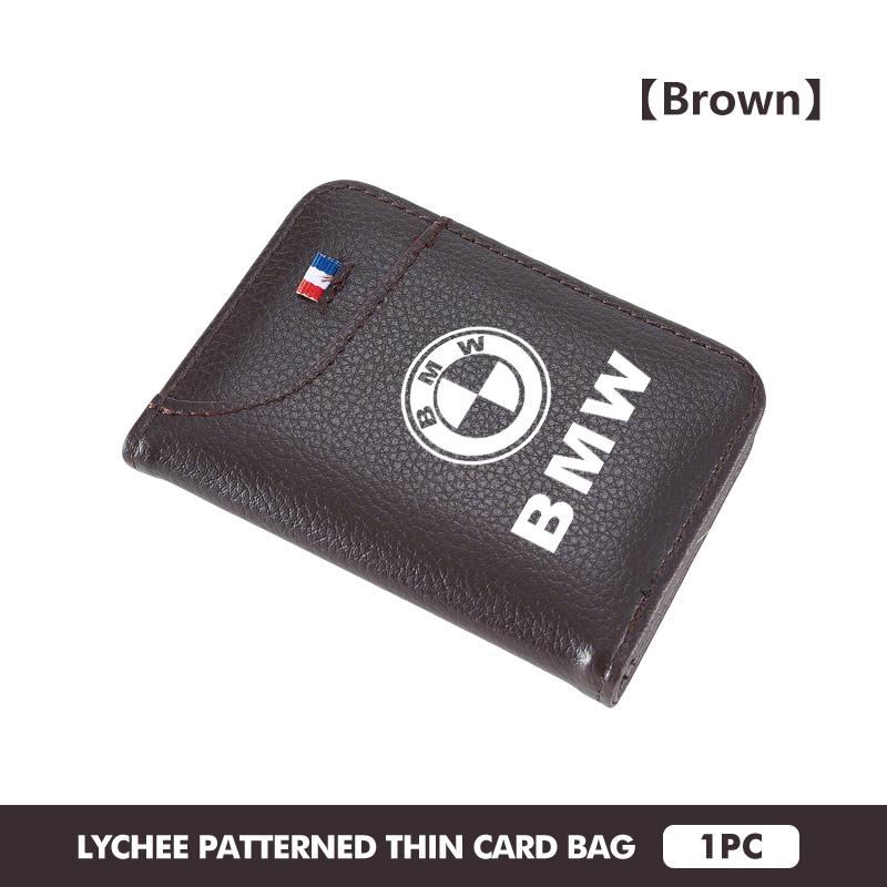 Zipper Short Wallets Multi Slots Leather Card Holder Coin Purse For BMW M Performance E36 E46 E60 E90 E91 E92 E93 F30 F20 xkhr50