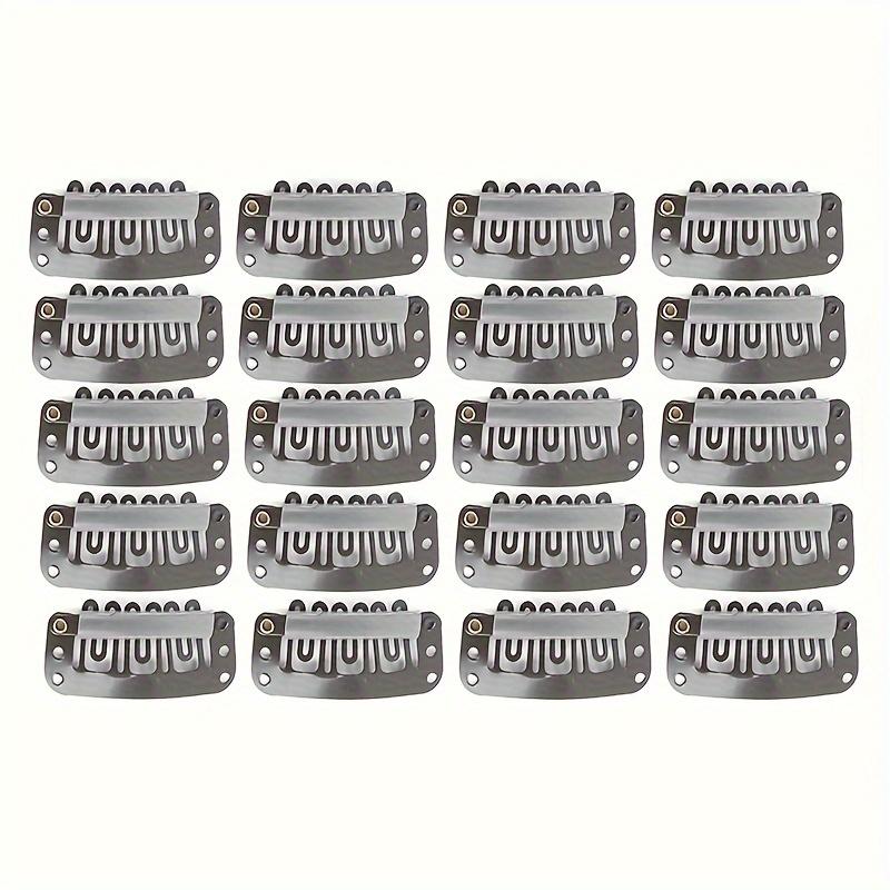 20/40pcs U Shaped Metal Clips With Soft Rubber Stainless Steel Material For Human Hair Snap Hairpin Extensions Metal Comb