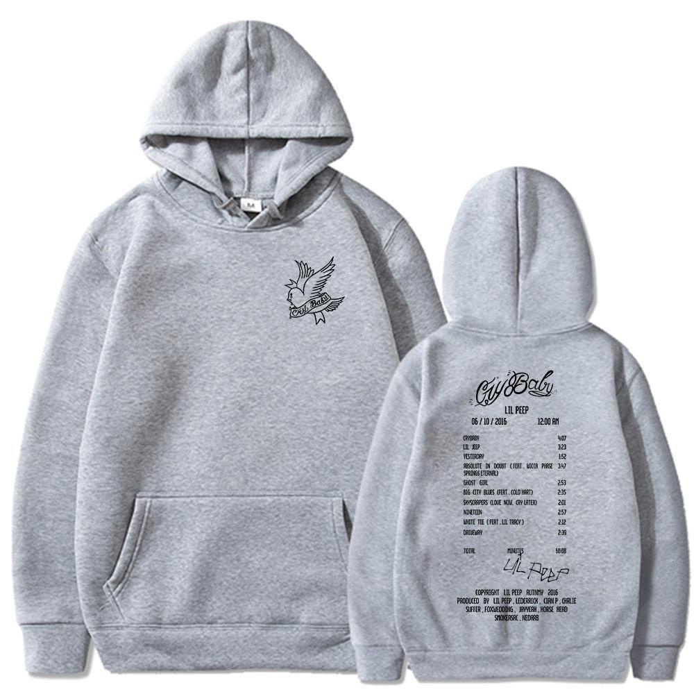Rapper Lil Peep Cry Baby Album Felpe Grafiche Uomo Donna Pile Casual Oversize Felpa Moda Hip Hop Manica Lunga Pullover