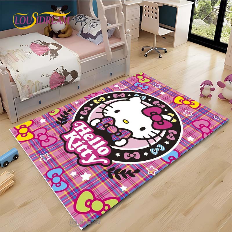 Hello Kitty kawaii Cartoon Anime Carpet for Living Room Bedroom Rug Kitchen Door Kids Un-slip Floor Mat Alfombra Birthday gift