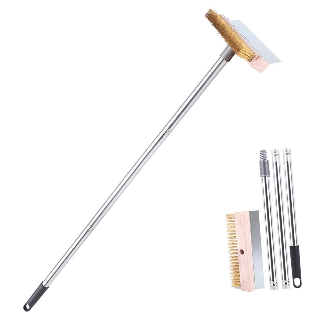 Pizza Oven Brush Grill Cleaning Brush with Scraper and 1.2m Long Handle Pizza Oven Accessories Pizza Oven Tool
