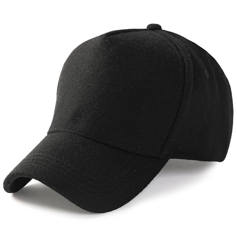 

Мужская большая шерстяная бейсболка с высоким верхом - Осенне-зимняя теплая кепка-утка Extra Large (59-65) чёрный