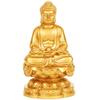 Shaka Nyorai Buddha Statue, Seated Buddha Statue, Object, Protection from Evil, Good Fortune, Feng Shui, Auspicious Item, Entryway Ornament (A-Gold)