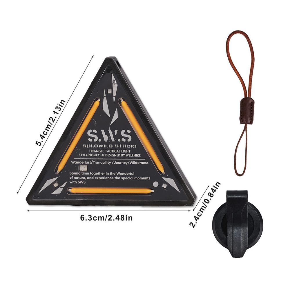 LED Tactics Triangle Light Portable Camping Light Mini Direction Light Outdoor Warning Light Rechargeable Hiking Fishing Bikes