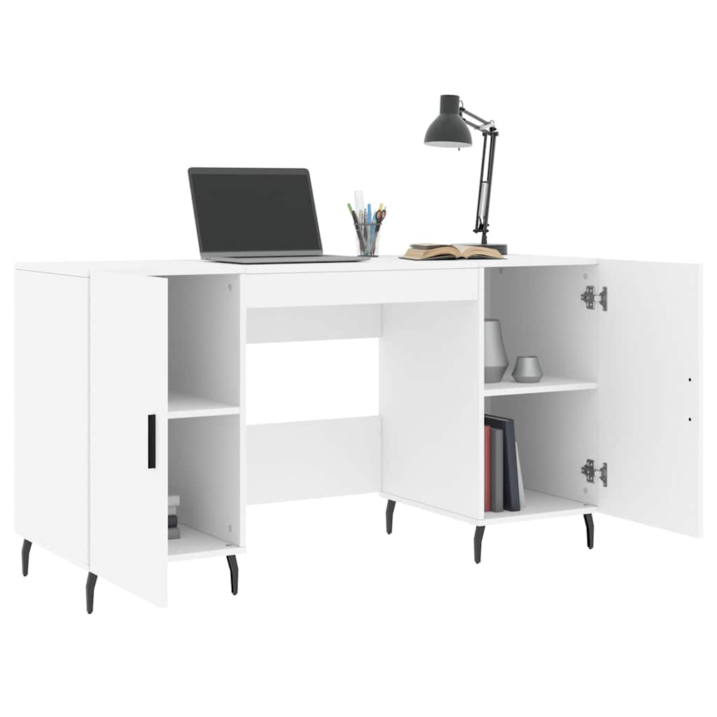 White Desk 140x50x75 cm Particleboard