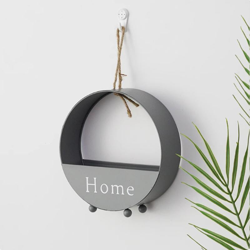1PC Storage Rack Decorative Wall Mounted Hung Iron Modernity Elegant Living Room Stable Structure Functional Simple Artistic