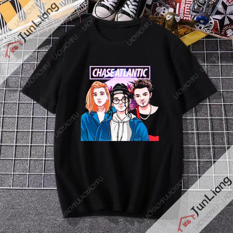Band CHASE ATLANTIC Tour 2025 Tshirt Summer Shortsleeved Mens Tshirt The hiphop rock and gothic style clothing of the fans