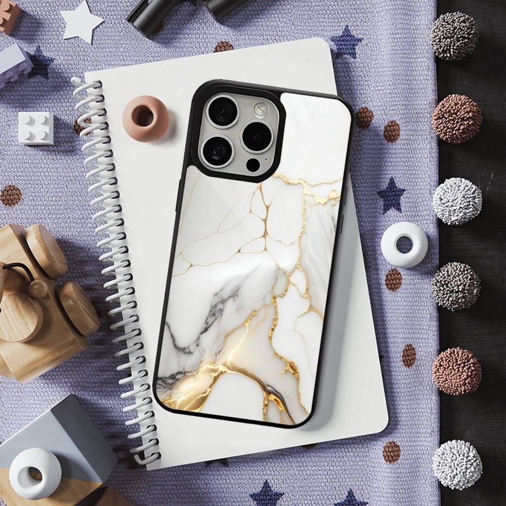Black Gold Art Marble For iPhone 15,Mini,13,Max,11,12,Pro,16,17,14,Plus,For Magsafe,Magnetic Wireless Charging Case