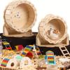 Luxus-Hamster-Laufrad aus Massivholz - Premium-Versteck & Spielhaus für Syrische Zwerghamster Kleintierkäfig Zubehör