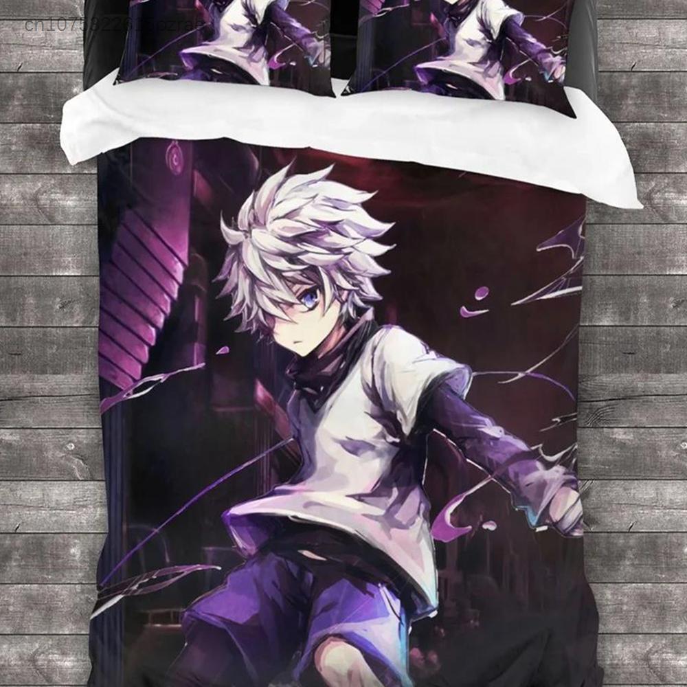 Anime Hunter X Hunter Bedding Set 3 Pieces Cartoon Duvet Cover Quilt Cover Japanese Manga Home Textiles Bedroom Decor