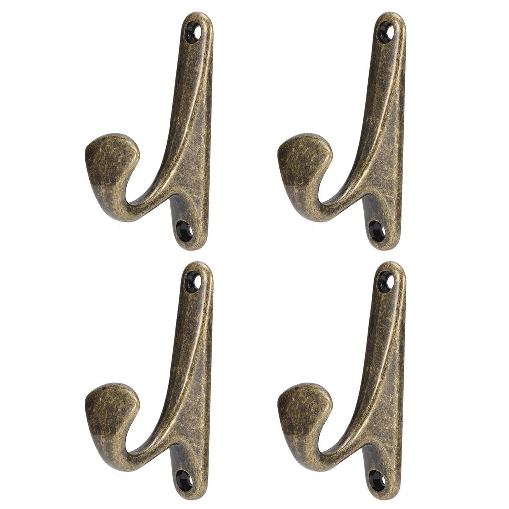 4er-Set Kleiderhaken Zinklegierung Wandmontiert Handtuch Hut Mantel Kleiderbügel Heimorganisator(SPN0001 Schwarz Braun Bronze )