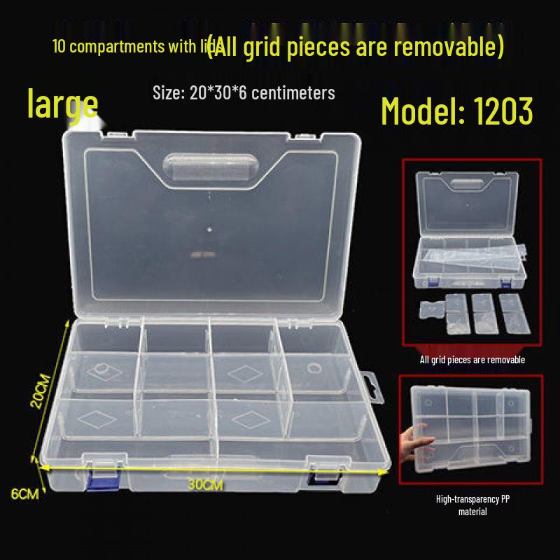 Thickened Nine-Grid Storage Box: Large Capacity, Impact & Corrosion Resistant, Open Compartment Design.