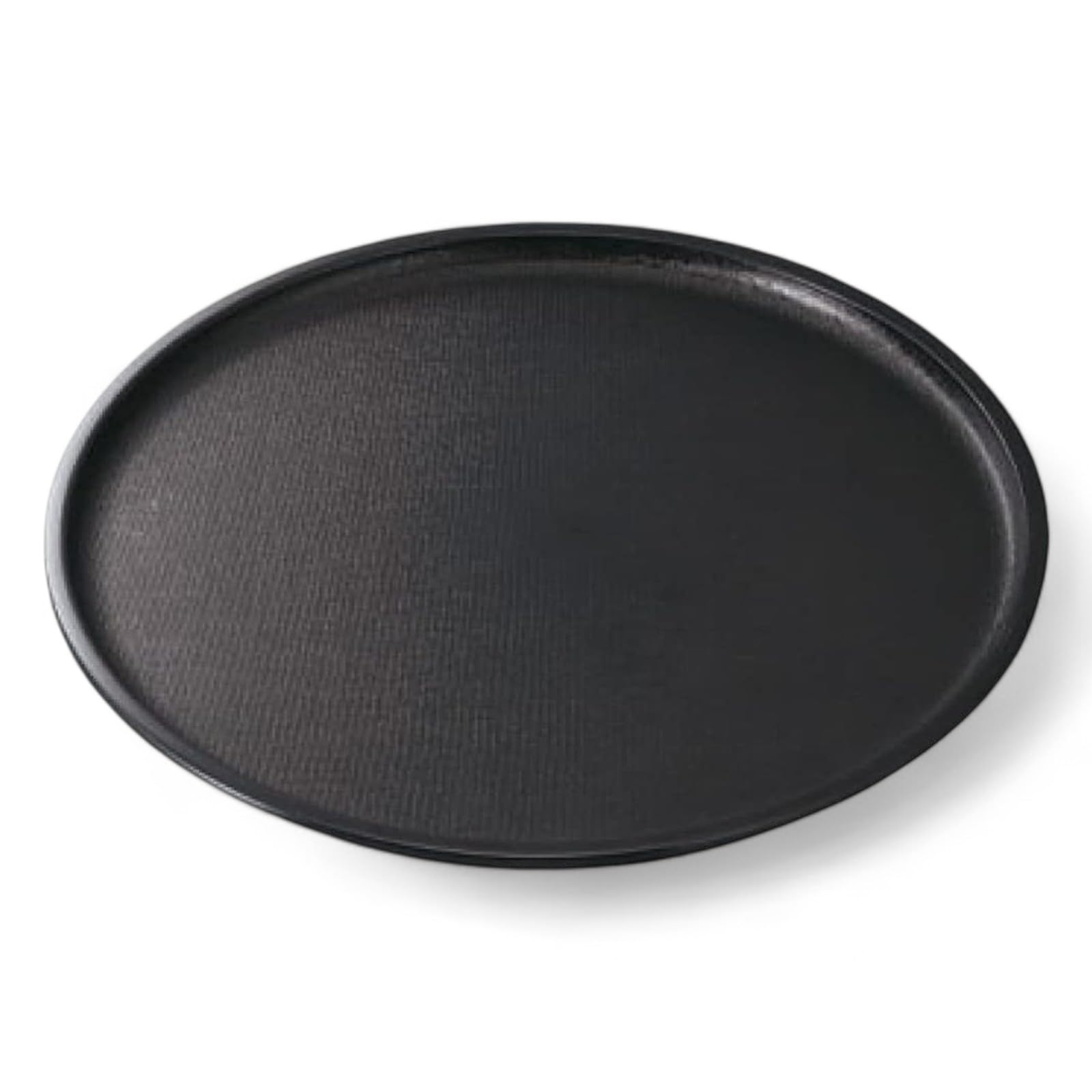 

Round Cloth Tray Lacquerware Made in Japan J-kitchens 1-shaku (Tray) Black, Non-Slip, 33cm, (ABS Resin),
