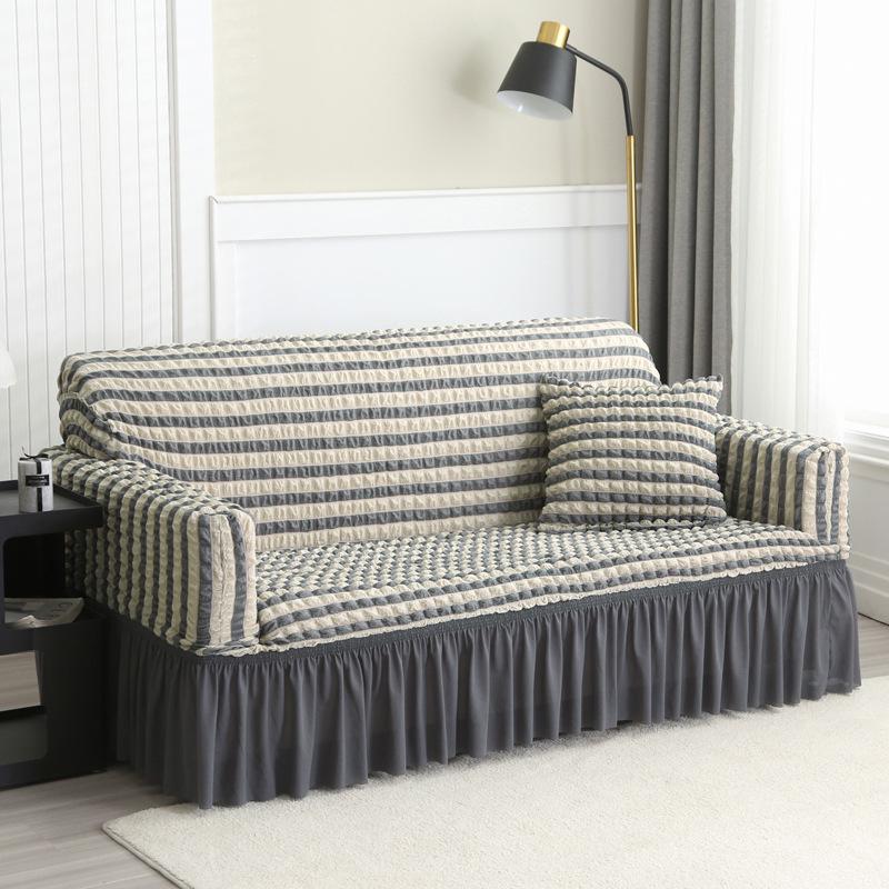 "Dreisitzer Elastischer Seersucker Sofabezug - Frisch, Rutschfest, Dickes Gewebe"